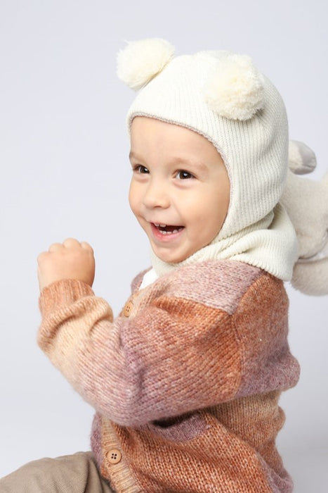 Merino vilnos šalmukas - kepurė Snowflake