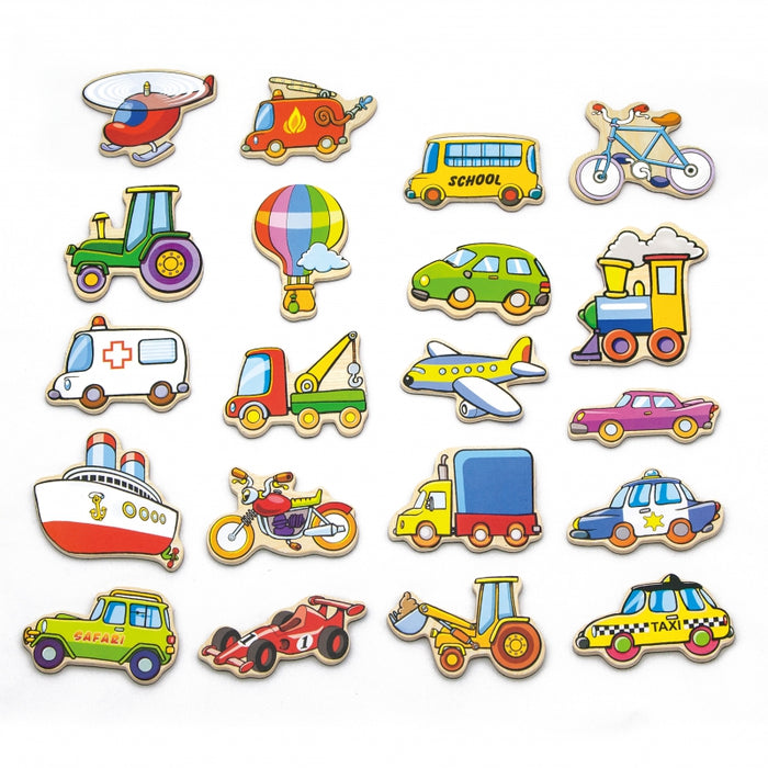 Mediniai magnetukai transporto priemonės (20 vnt. rinkinys)