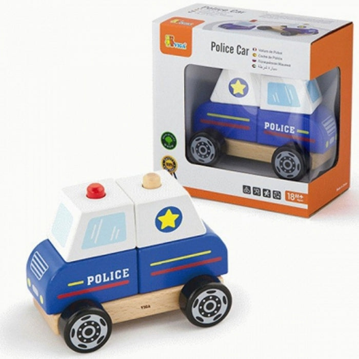 Medinis policijos automobilis, sudedamas iš kaladėlių