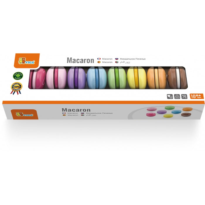 Spalvingi mediniai pjaustomi sausainiai Macarons 8vnt