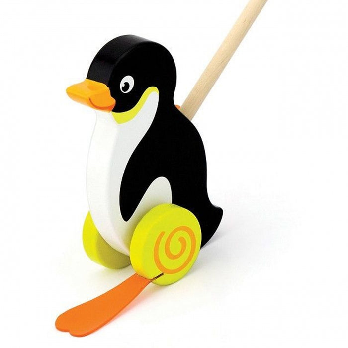 Medinis stumiamas žaislas Pingvinas