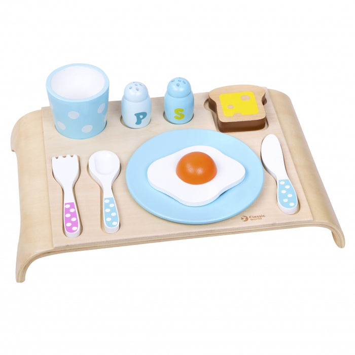 Pusryčių staliukas su maisto produktais