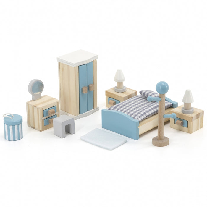 Miegamojo baldų komplektas lėlių nameliui