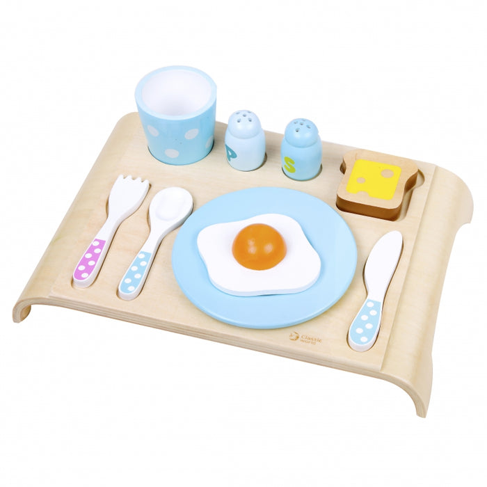 Pusryčių staliukas su maisto produktais