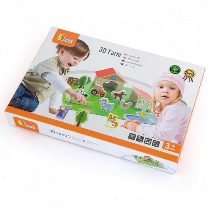 3D medinė gyvūnų ferma
